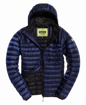 Superdry Core Down Hooded Férfi Kabát Sötétkék | FVPCR3708